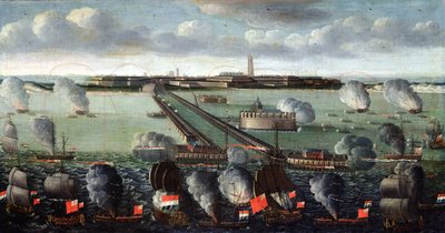 Het bombardement van Duinkerken, 11 augustus 1695, 1717-18 door Philippe Jonaert
